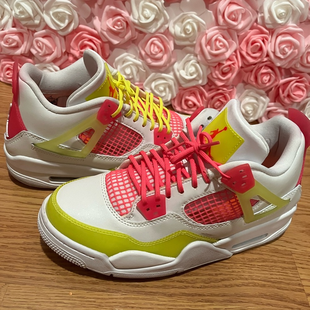 Nike Air Jordan 4 Retro White Lemon Pink (Worn 1 time)